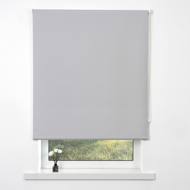 Divante Cool Silver Plain Blackout Roller Blind 60 x 165cm - image 1