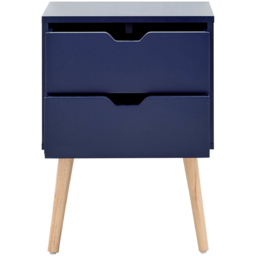 GFW Nyborg 2 Drawer Nightshadow Blue Bedside Table Set of 2 - thumbnail 3