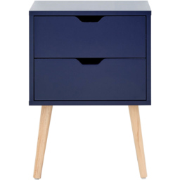 GFW Nyborg 2 Drawer Nightshadow Blue Bedside Table Set of 2 - thumbnail 2