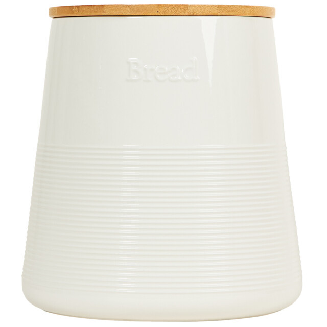 Cream Bread Canister with Bamboo Lid - image 1