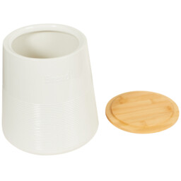 Cream Bread Canister with Bamboo Lid - thumbnail 3