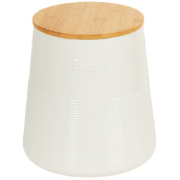 Cream Bread Canister with Bamboo Lid - thumbnail 2