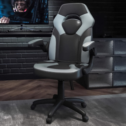 FWStyle X10 Racer Style Black and Grey Faux Leather Gaming Chair