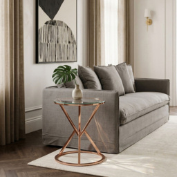 Premier Housewares Corseted Round Rose Gold End Table - thumbnail 4