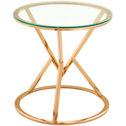 Premier Housewares Corseted Round Rose Gold End Table - thumbnail 2