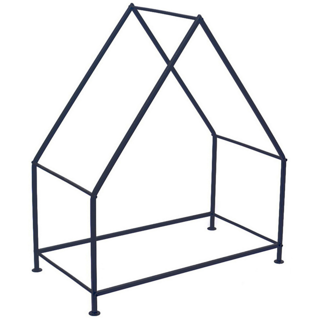 Ivyline House-Shaped Black Iron Log Holder 65 x 56cm - image 1