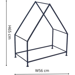 Ivyline House-Shaped Black Iron Log Holder 65 x 56cm - thumbnail 4