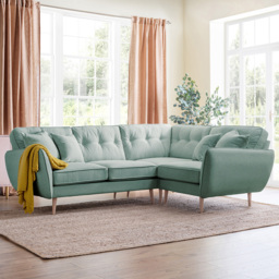 Opry Faro 4 Seater Button Back Aqua Corner Sofa