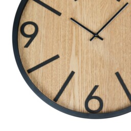 Black and Wood Effect Wall Clock - thumbnail 4
