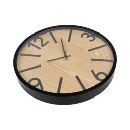Black and Wood Effect Wall Clock - thumbnail 3