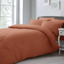 Velosso Microfibre Orange Double Duvet and Pillowcase Set