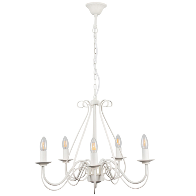 ValueLights 5 Way Ivory White Chandelier - image 1