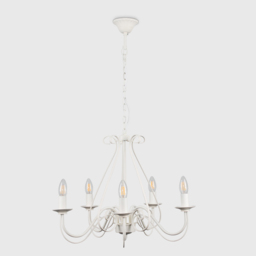ValueLights 5 Way Ivory White Chandelier - thumbnail 3