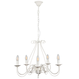 ValueLights 5 Way Ivory White Chandelier - thumbnail 1