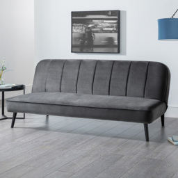 Julian Bowen Miro 3 Seater Grey Velvet Sofa Bed