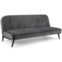 Julian Bowen Miro 3 Seater Grey Velvet Sofa Bed - thumbnail 2