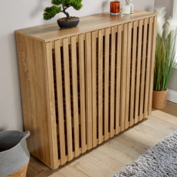 Home Source Halden 3 Door Oak Shoe Cabinet
