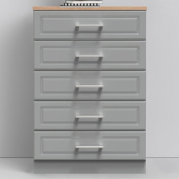 Crowndale Kent 5 Drawer Dusk Grey and Bardolino Oak Chest of Drawers