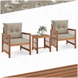 tectake Elvissa 2 Seater Garden Furniture with Side Table - thumbnail 2