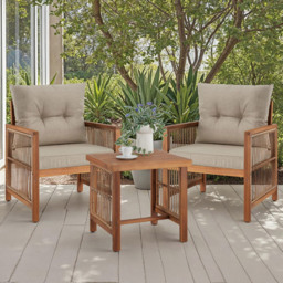 tectake Elvissa 2 Seater Garden Furniture with Side Table - thumbnail 1