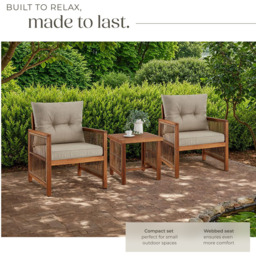 tectake Elvissa 2 Seater Garden Furniture with Side Table - thumbnail 4