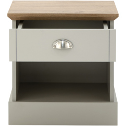 GFW Kendal Single Drawer Grey Bedside Table - thumbnail 3