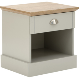 GFW Kendal Single Drawer Grey Bedside Table - thumbnail 4
