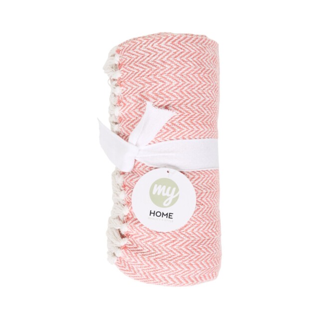 Chevron Woven Throw Peach - image 1
