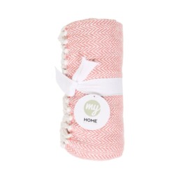 Chevron Woven Throw Peach - thumbnail 1