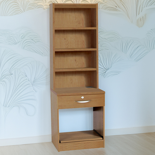 R White Cabinets Brown Single Drawer 4 Shelf Printer Desk Stand with Hutch - image 1