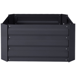 Living and Home Charcoal Black Galvanized Steel Outdoor Garden Bed 100 x 100cm - thumbnail 3