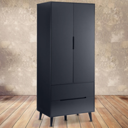 Julian Bowen Alicia 2 Door 2 Drawer Matt Anthracite Wardrobe - thumbnail 1