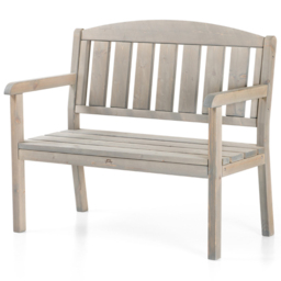 AMATA Ungurs 2 Seater Grey Wooden Garden Bench - thumbnail 2