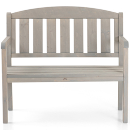 AMATA Ungurs 2 Seater Grey Wooden Garden Bench - thumbnail 3