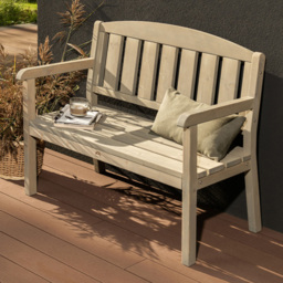 AMATA Ungurs 2 Seater Grey Wooden Garden Bench - thumbnail 1