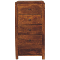 Artisan Furniture Aspen Chestnut 5 Drawer Mango Wood Tallboy Chest of Drawers - thumbnail 2