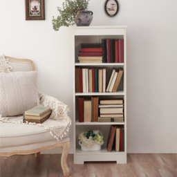 Core Products Erin White Finish 4 Shelf Low Narrow Bookcase - thumbnail 4