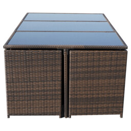 Royalcraft Cannes 10 Seater Cube Dining Set Brown - thumbnail 4