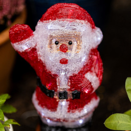 Marco Paul Red Ice Santa LED Christmas Decoration 28cm - thumbnail 3