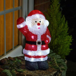 Marco Paul Red Ice Santa LED Christmas Decoration 28cm - thumbnail 2