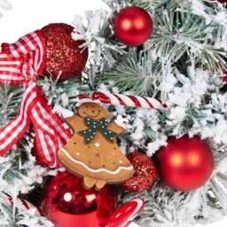 Candy Cane Lane Multicolour Candy Cane and Gingerbread Christmas Wreath 60cm - thumbnail 2