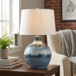 Pearl Blue and White Table Lamp - thumbnail 2