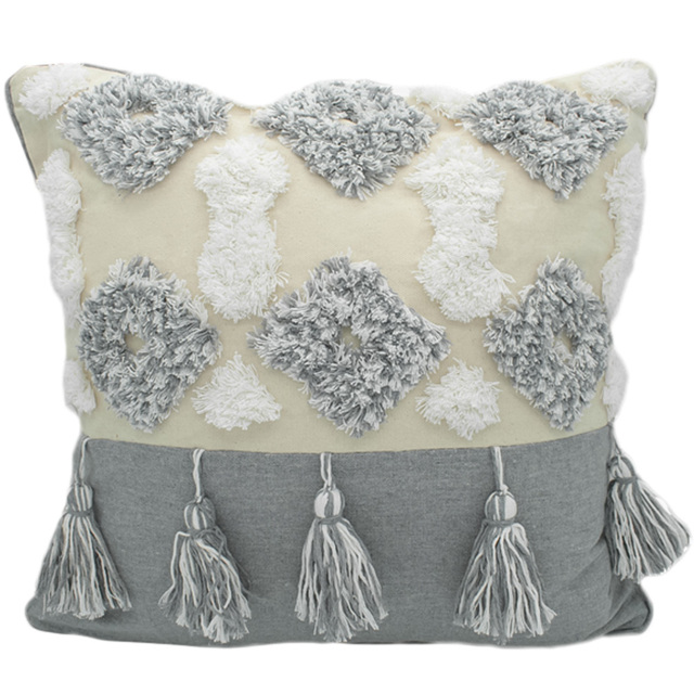 Intimates Alta Tufted Grey Filled Cushion 43 x 43cm 2 Pack - image 1