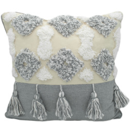 Intimates Alta Tufted Grey Filled Cushion 43 x 43cm 2 Pack - thumbnail 1