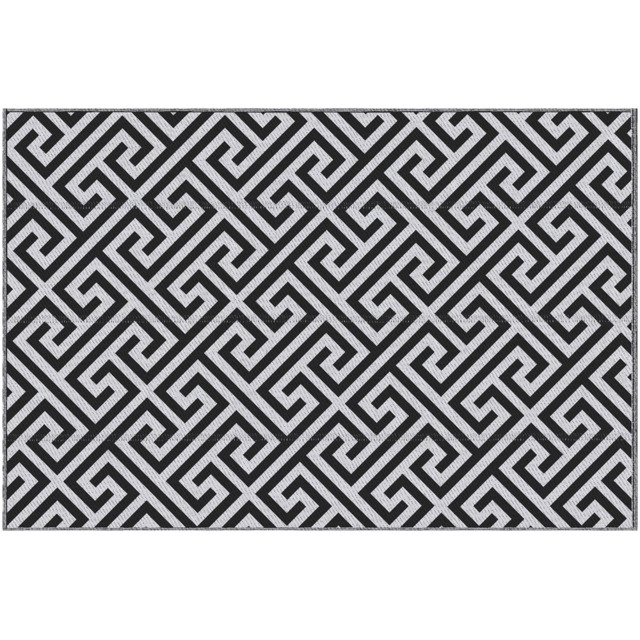 Outsunny Black and White Reversible Outdoor Rug 152 x 243cm - image 1