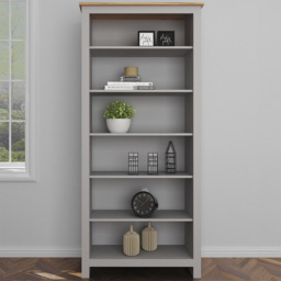 Lexington 6 Shelf Grey and Oak Bookcase