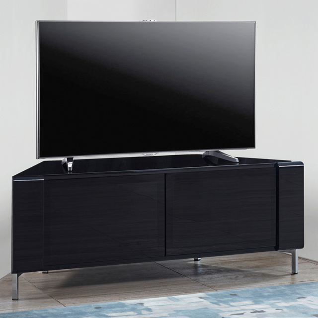 MDA Designs Corvus 2 Door Black and Walnut TV Unit - image 1