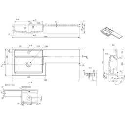 Bathstore Panama 2 Door White Gloss Left Hand Basin and WC Unit 1000mm - thumbnail 4