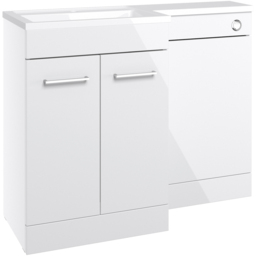 Bathstore Panama 2 Door White Gloss Left Hand Basin and WC Unit 1000mm