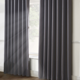 Alan Symonds Essential Plain Pencil Pleat Taped Top Curtains Silver 228 x 228cm